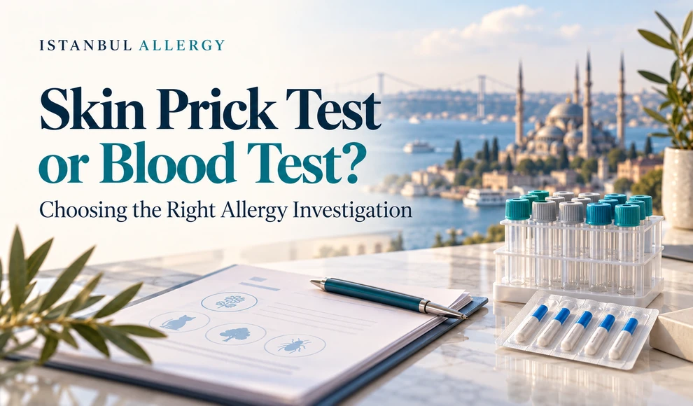 Skin prick testing and allergy blood testing options for patients visiting Istanbul.
